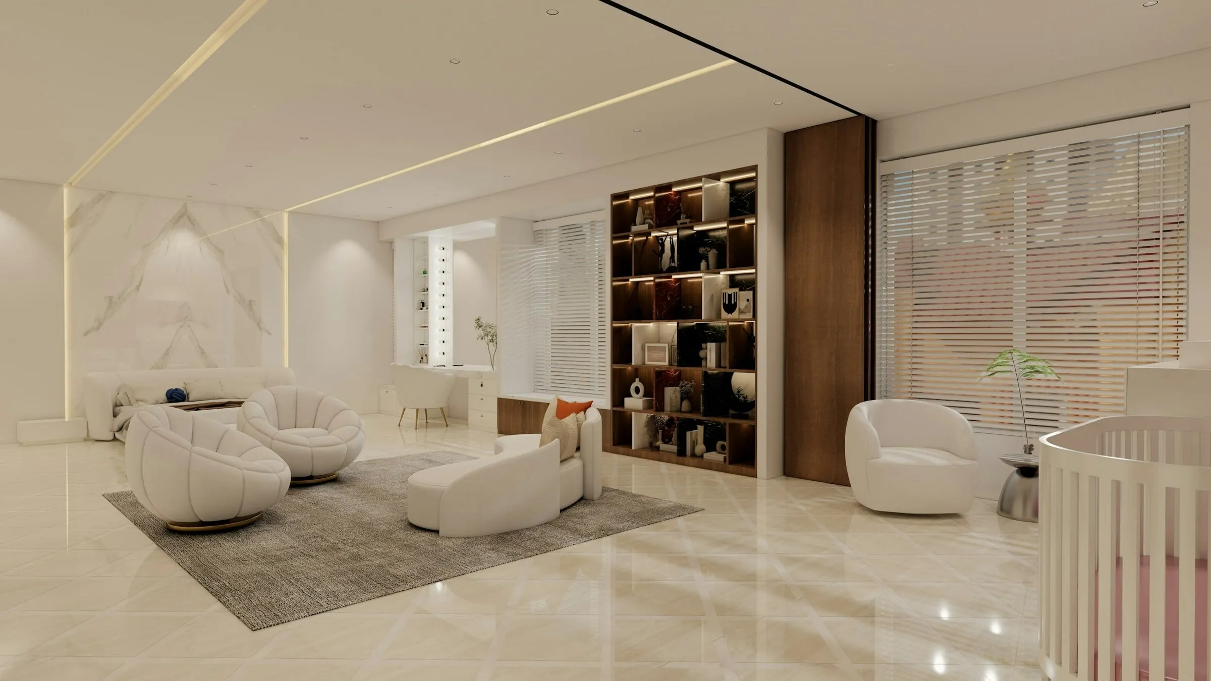 Minimal bright living space