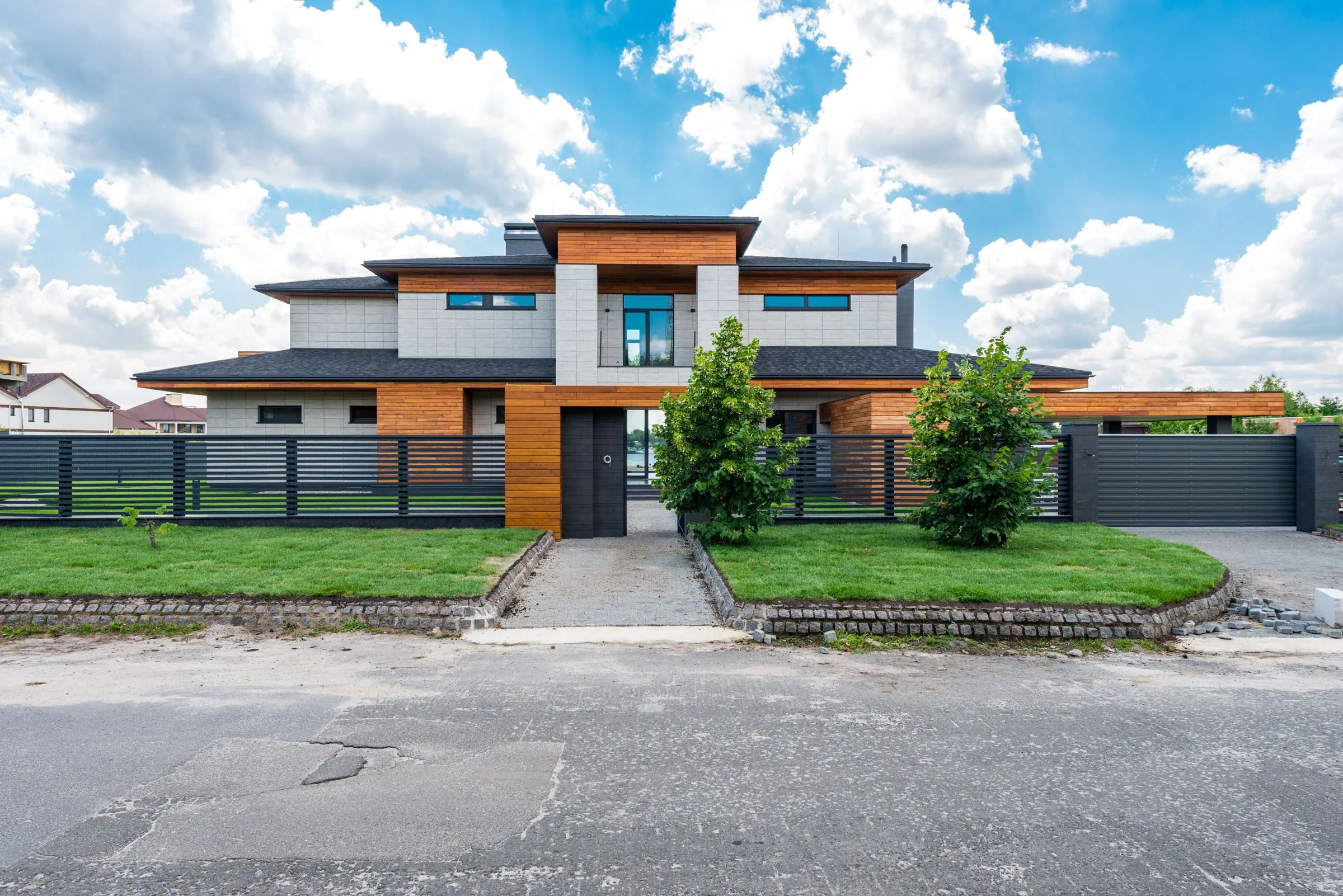Two-storey house with garden